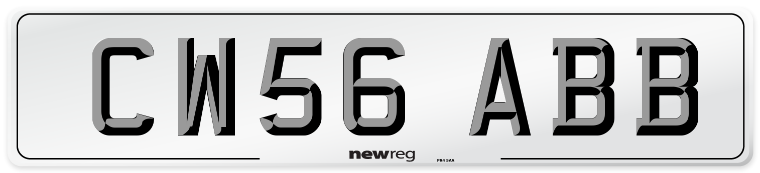 CW56 ABB Number Plate from New Reg
